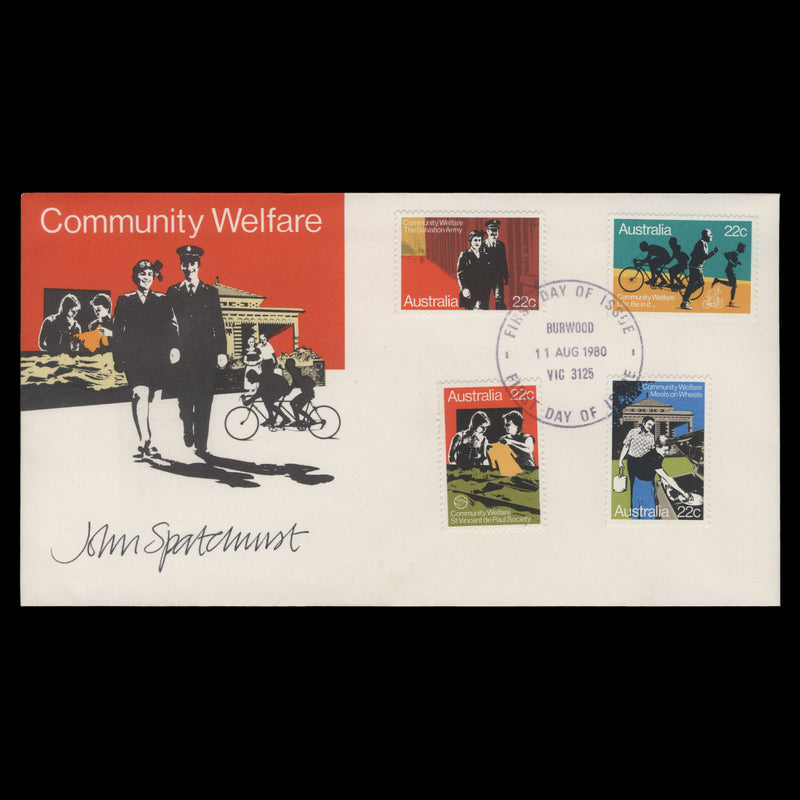 Australia 1980 Community Welfare first day cover signed by designer