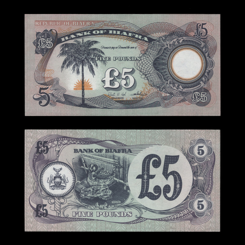 Biafra 1969 £5 Uncirculated NoteBiafra 1969 £5 Uncirculated Banknote without serial number