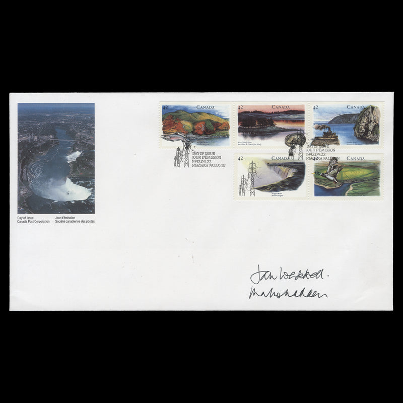 Canada 1992 Waterways first day cover signed by designers