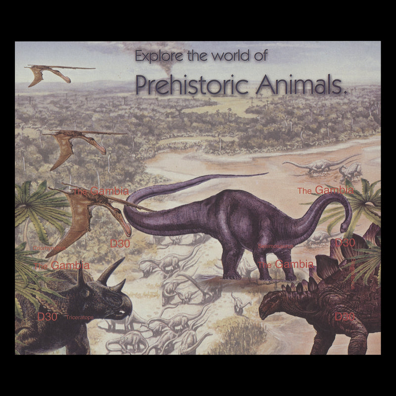 Gambia 2003 Prehistoric Animals imperf proof sheetlets