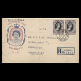 Hong Kong 1953 (FDC) 10c Coronation pair, KOWLOON
