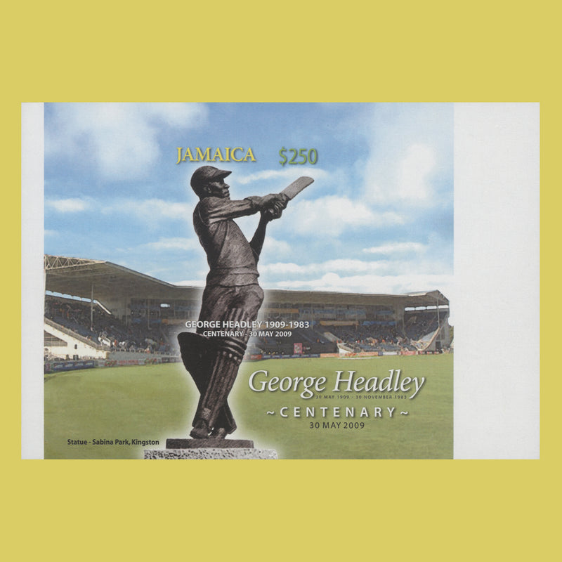Jamaica 2009 George Headley Centenary imperforate proof miniature sheet