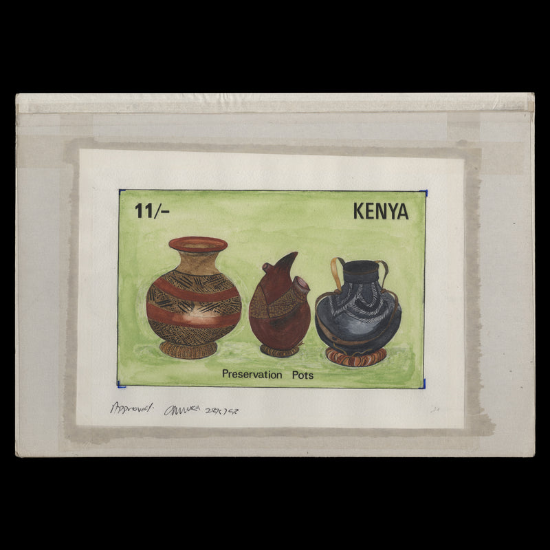 Kenya 1995 Preserving Pots watercolour artwork