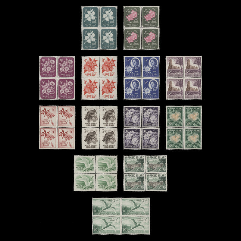 Norfolk Island 1960-62 (MNH) Definitives blocks