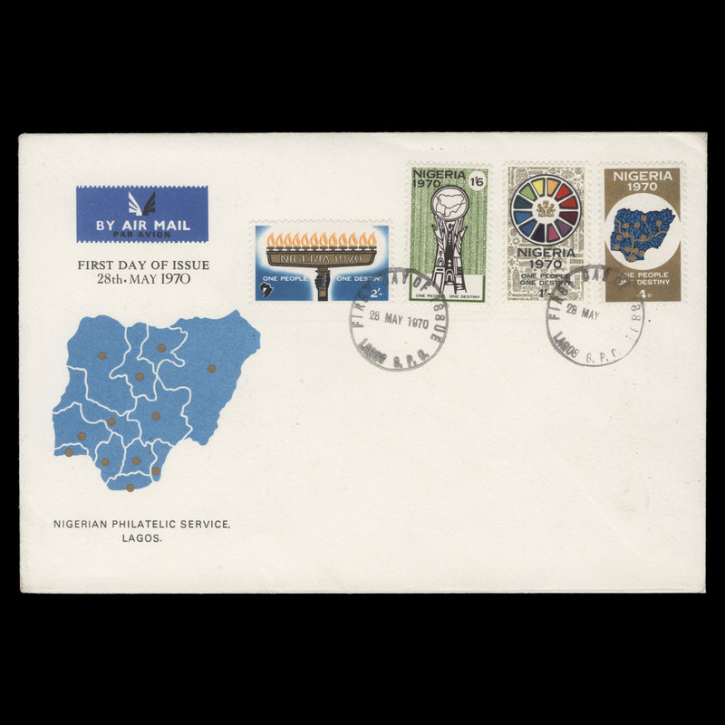 Nigeria 1970 End of Civil War first day cover, LAGOS