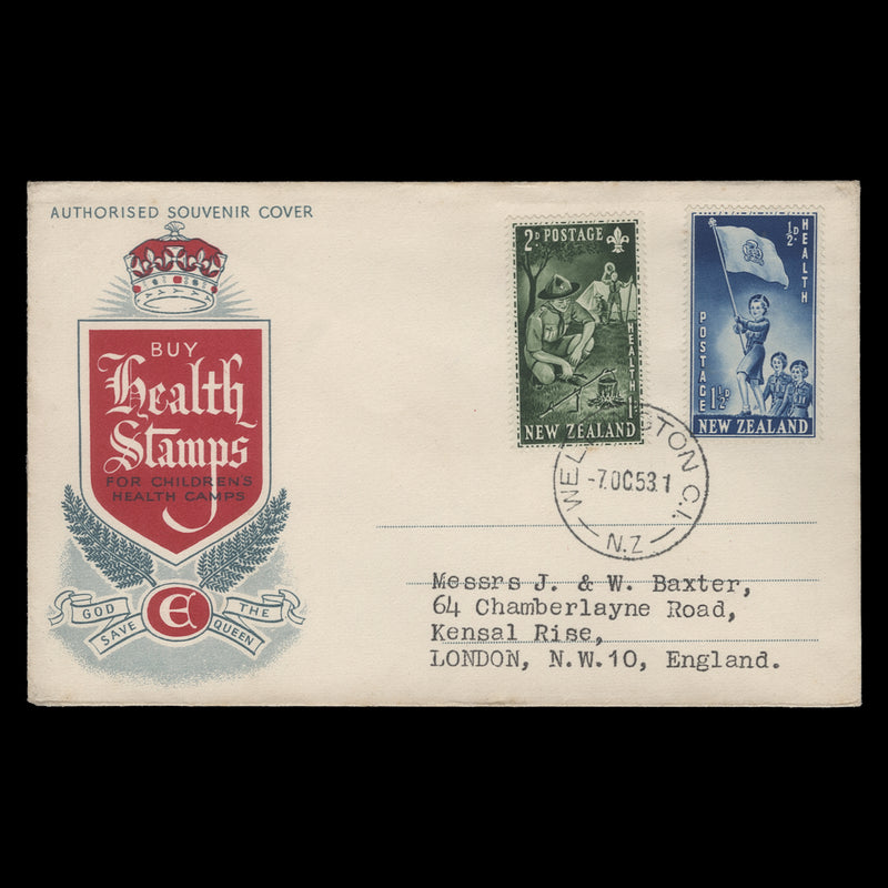 New Zealand 1953 Youth Organisations first day cover, WELLINGTON