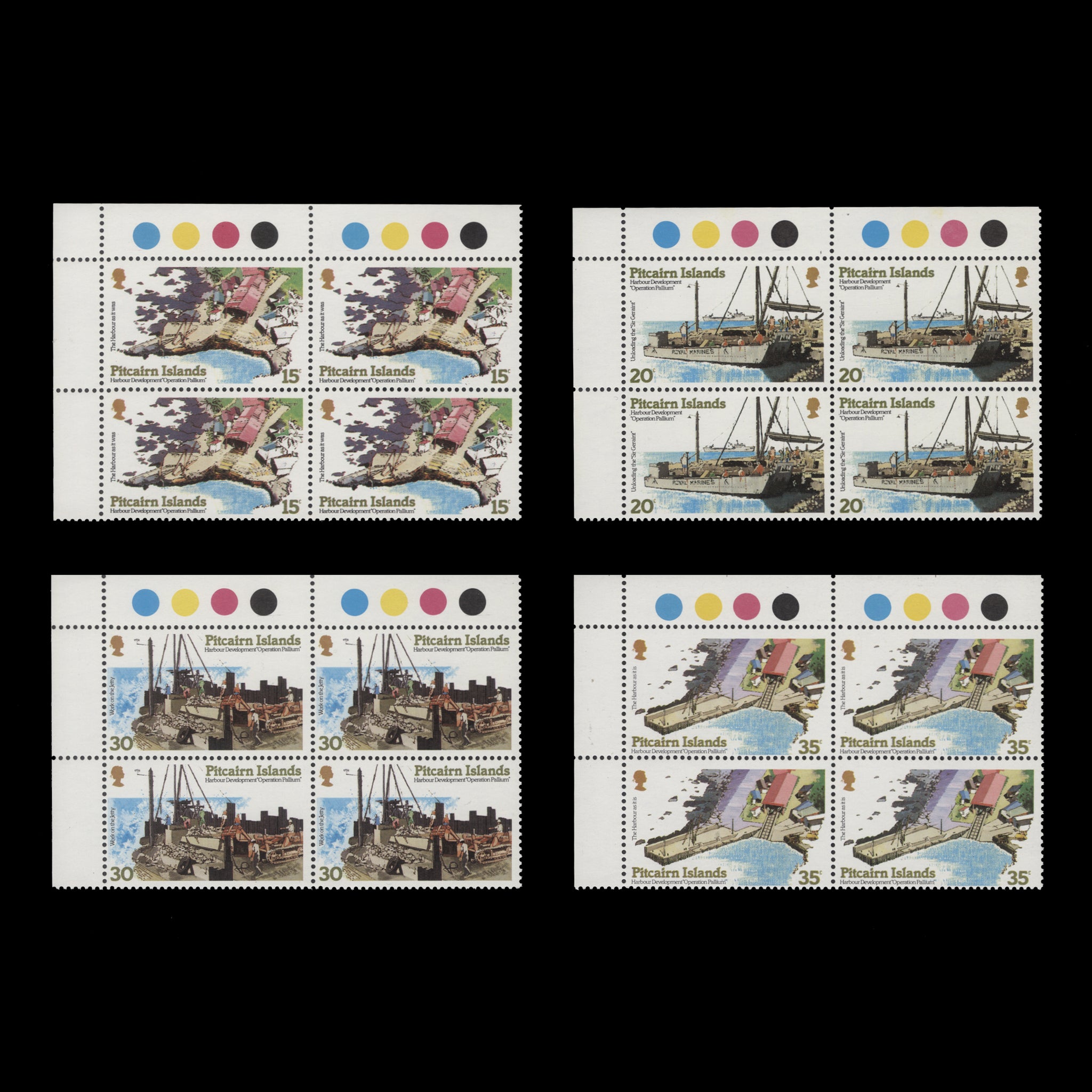 Pitcairn Islands 1978 (MNH) Harbour Development traffic light blocks