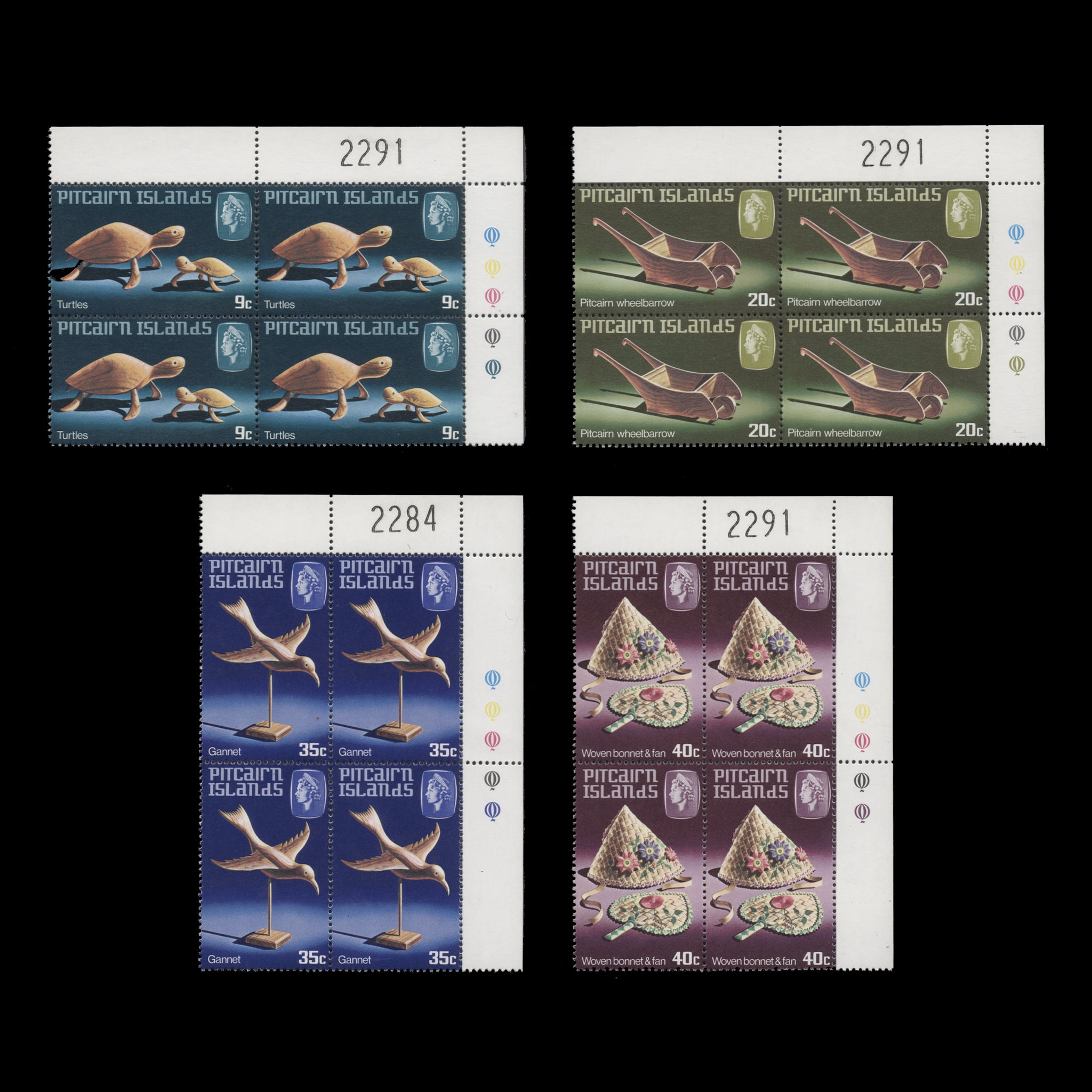 Pitcairn Islands 1980 (MNH) Handicrafts traffic light/sheet number blo