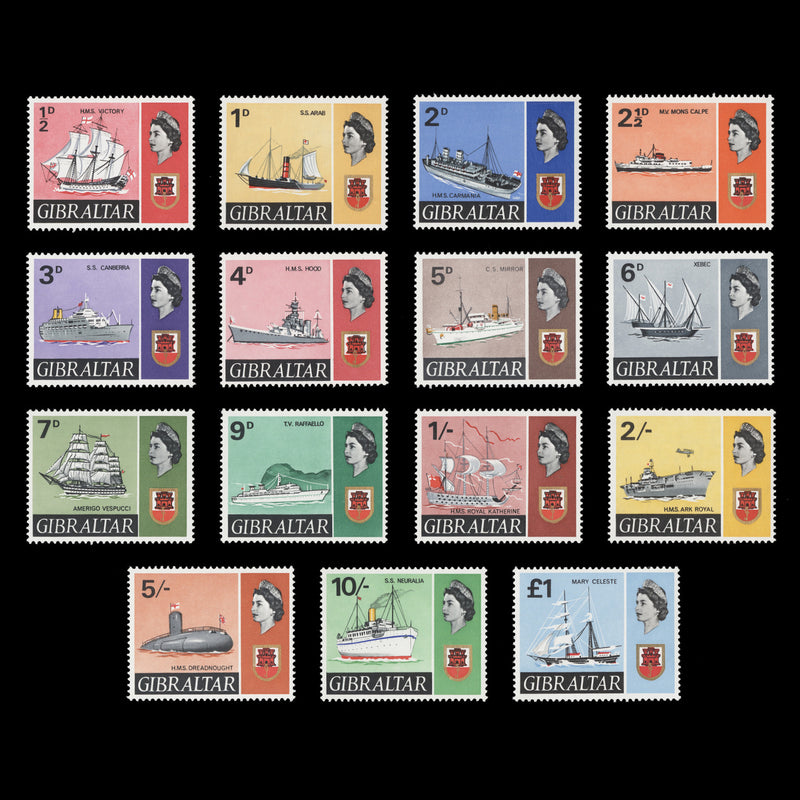 Gibraltar 1967-69 (MNH) Ships Definitives