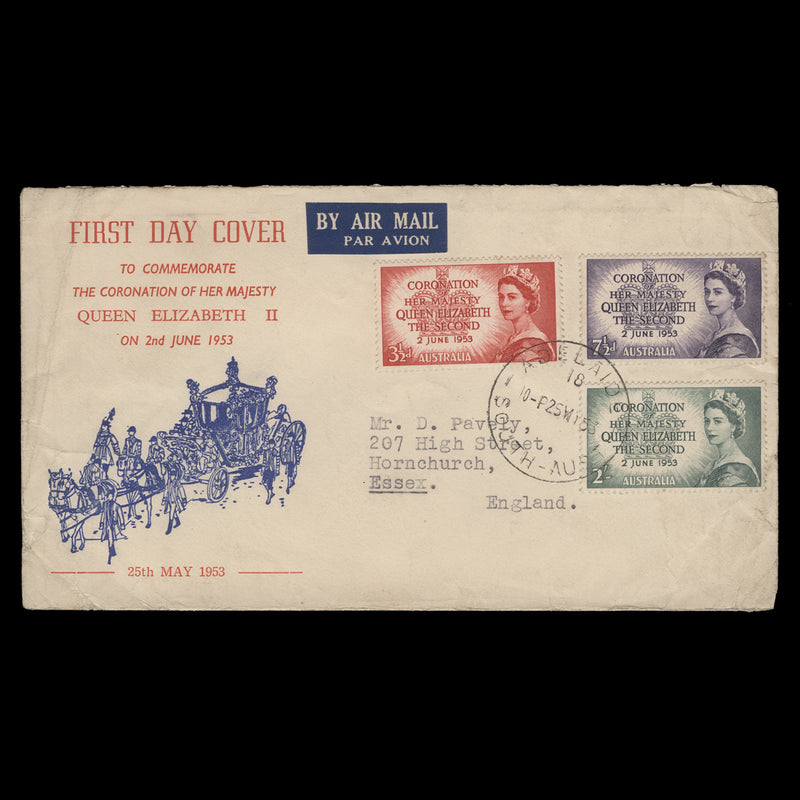 Australia 1953 Coronation first day cover, ADELAIDE
