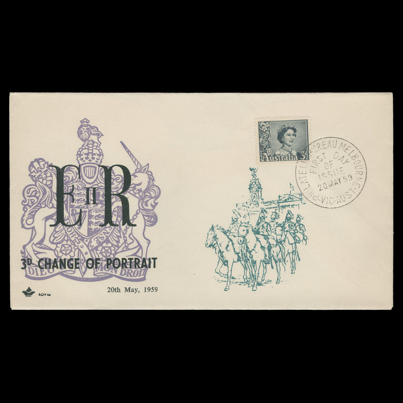 Australia 1959 (FDC) 3d Queen Elizabeth II, MELBOURNE