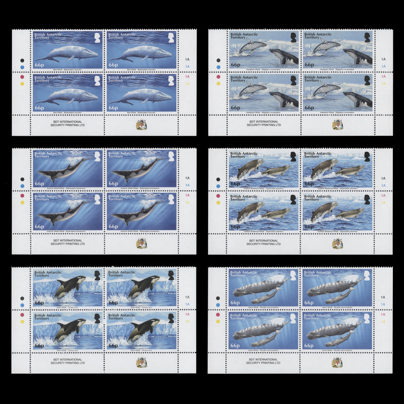 BAT 2015 (MNH) Whales traffic light/plate blocks