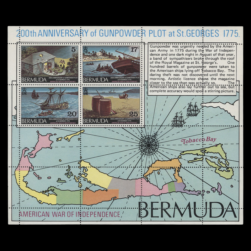Bermuda 1975 (MNH) Gunpowder Plot Bicentenary miniature sheet