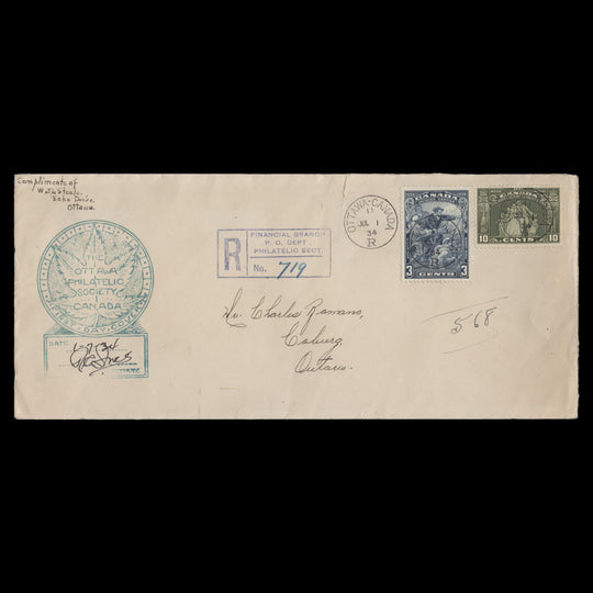 Canada 1934 Jacques Cartier and Loyalists first day cover, OTTAWA