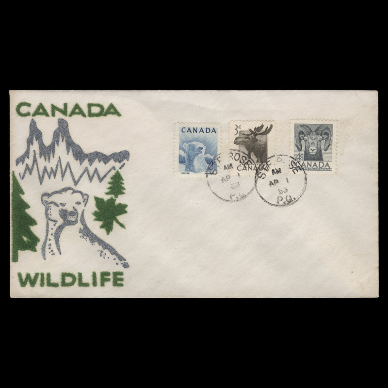 Canada 1953 Wildlife first day cover, STE ROSE