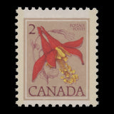 Canada 1977 (Variety) 2c Red Columbine printed on the gummed side