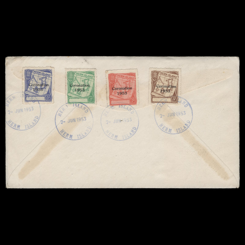 Herm 1953 Coronation double-dated first day cover