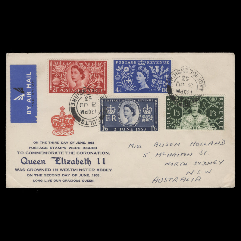 Great Britain 1953 Coronation first day cover, CULTS