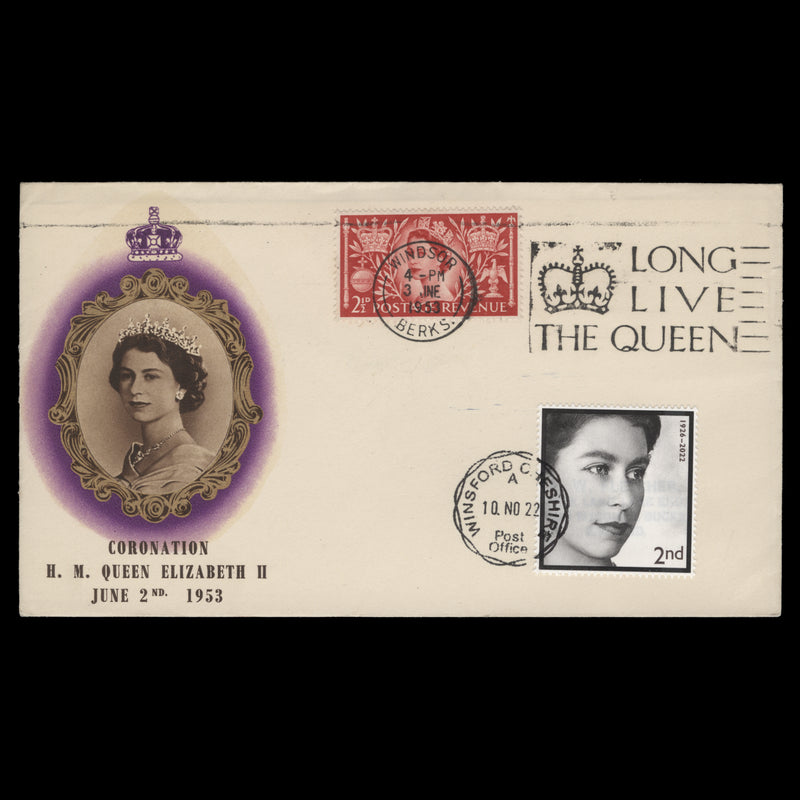 Great Britain 1953/2022 Coronation/Commemoration double-dated first day cover