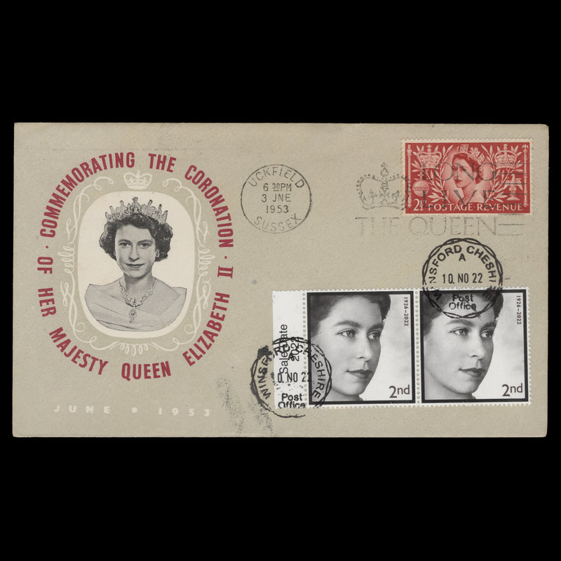 Great Britain 1953/2022 Coronation/Commemoration double-dated first day cover