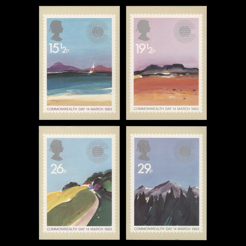 Great Britain 1983 Geographical Regions first day PHQ cards signed by designer