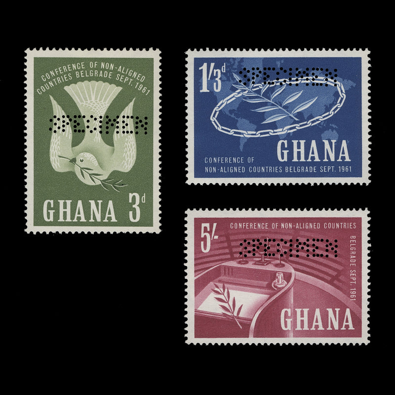 Ghana 1961 (MNH) Belgrade Conference SPECIMEN set