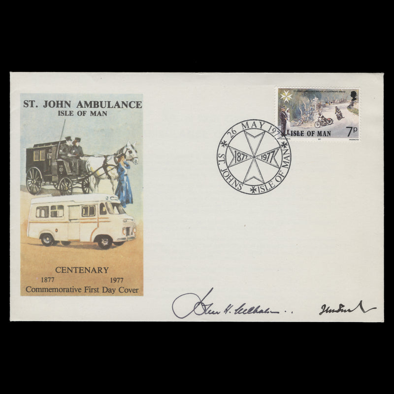 Isle of Man 1977 St John Ambulance Centenary first day cover signed by designer