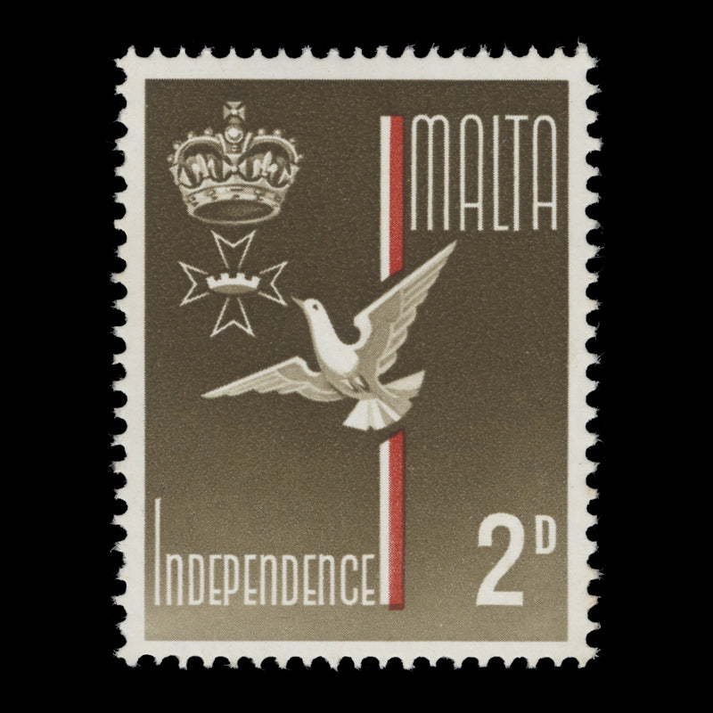 Malta 1964 (Error) 2d Independence missing gold