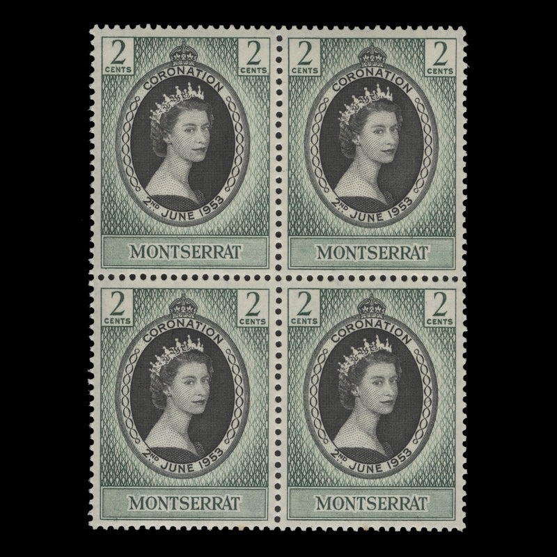 Montserrat 1953 (MNH) 2c Coronation block