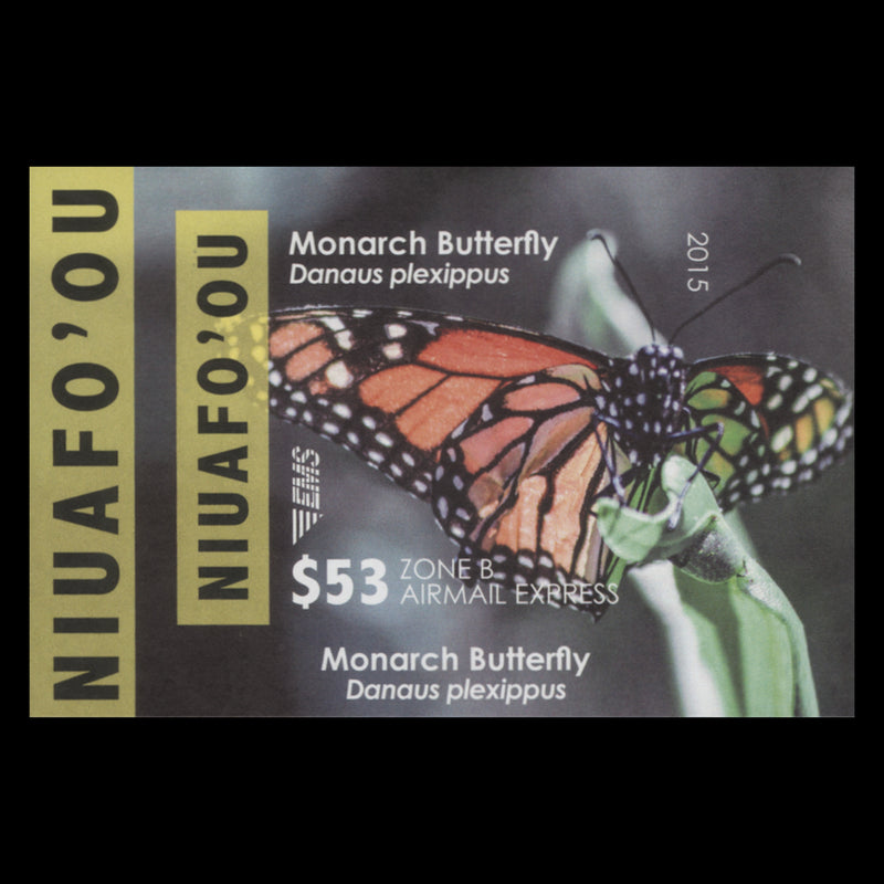 Niuafo'ou 2015 Monarch Butterfly imperf proof miniature sheet