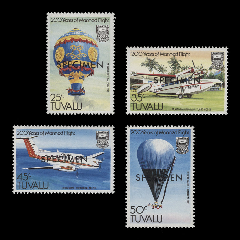 Tuvalu 1983 (MNH) Manned Flight Bicentenary SPECIMEN set