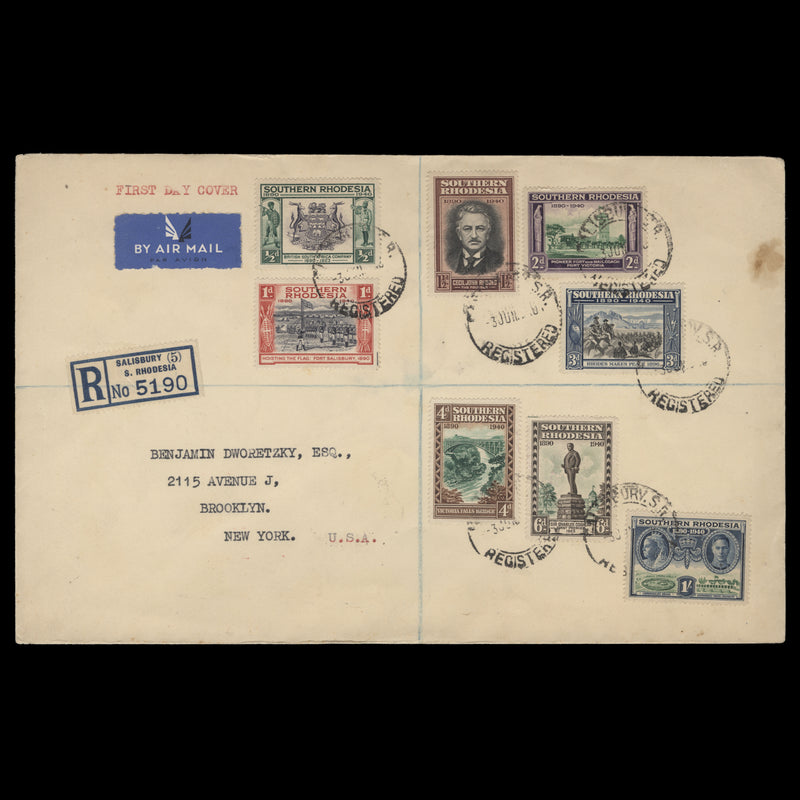 Southern Rhodesia 1940 BSAC Golden Jubilee first day cover, SALISBURY