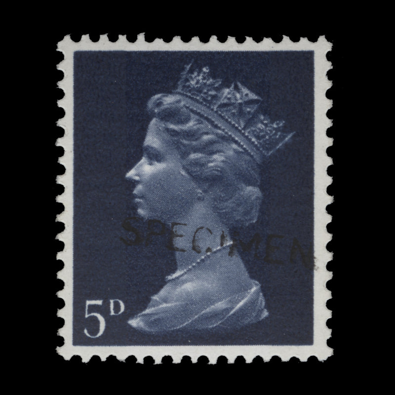 Great Britain 1968 (MNH) 5d Royal Blue with SPECIMEN overprint