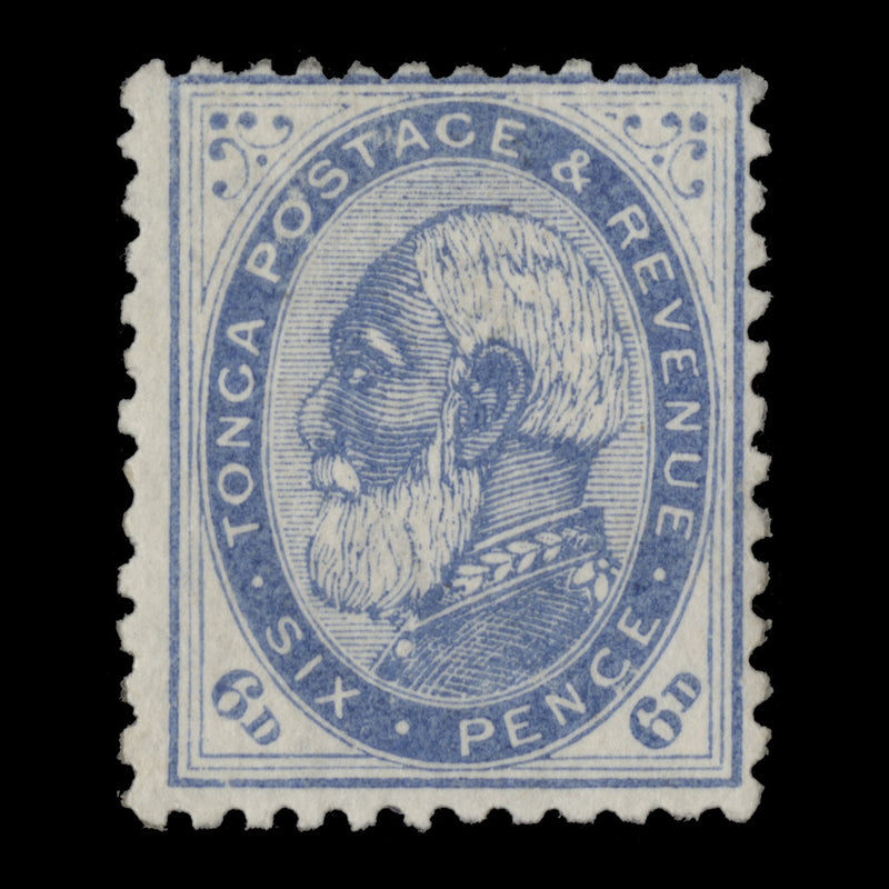 Tonga 1888 (Unused) 6d King George I, blue, type I, perf 12 x 11½