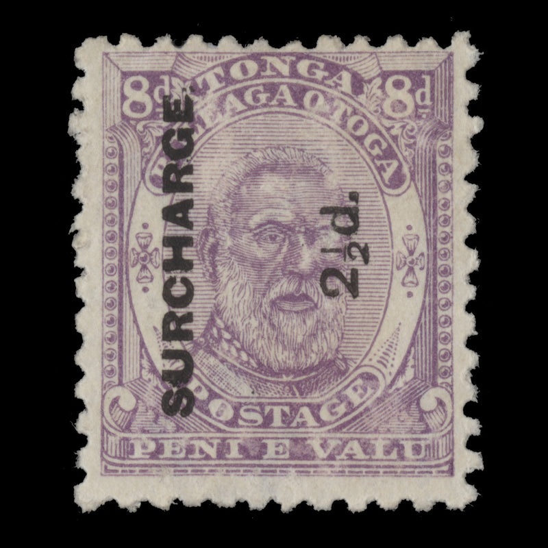 Tonga 1894 (Variety) 2½d/8d King George I, no stop after 'SURCHARGE'