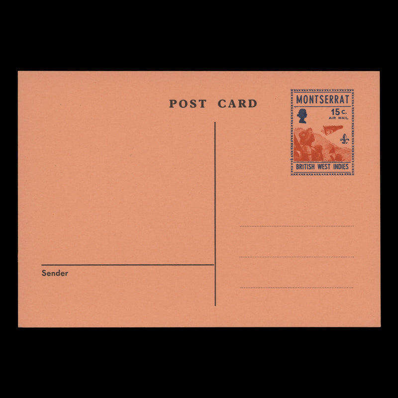 Montserrat 1971 (Unused) 15c Scouting orange postcard