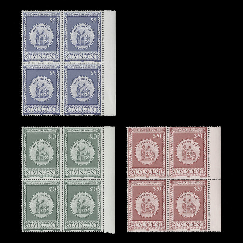 Saint Vincent 1980 (MNH) Postal Fiscals blocks