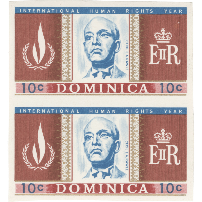 Dominica 1968 (Error) 10c Human Rights Year imperf pair