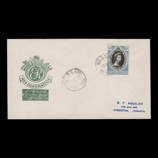 Bahamas 1953 (FDC) 6d Coronation, NASSAU