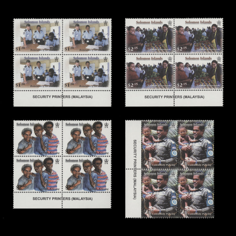 Solomon Islands 2008 (MNH) Regional Assistance Mission imprint blocks