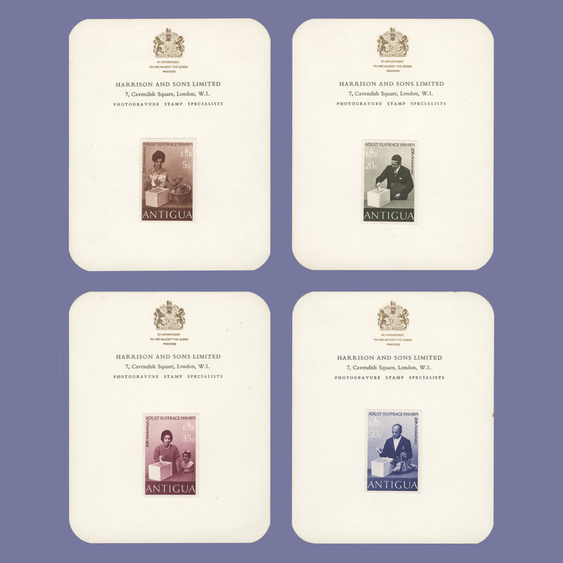 Antigua 1971 Anniversary of Adult Suffrage imperf proofs