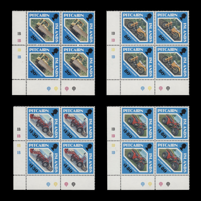 Pitcairn Islands 1991 (MNH) Island Transport traffic light/plate blocks