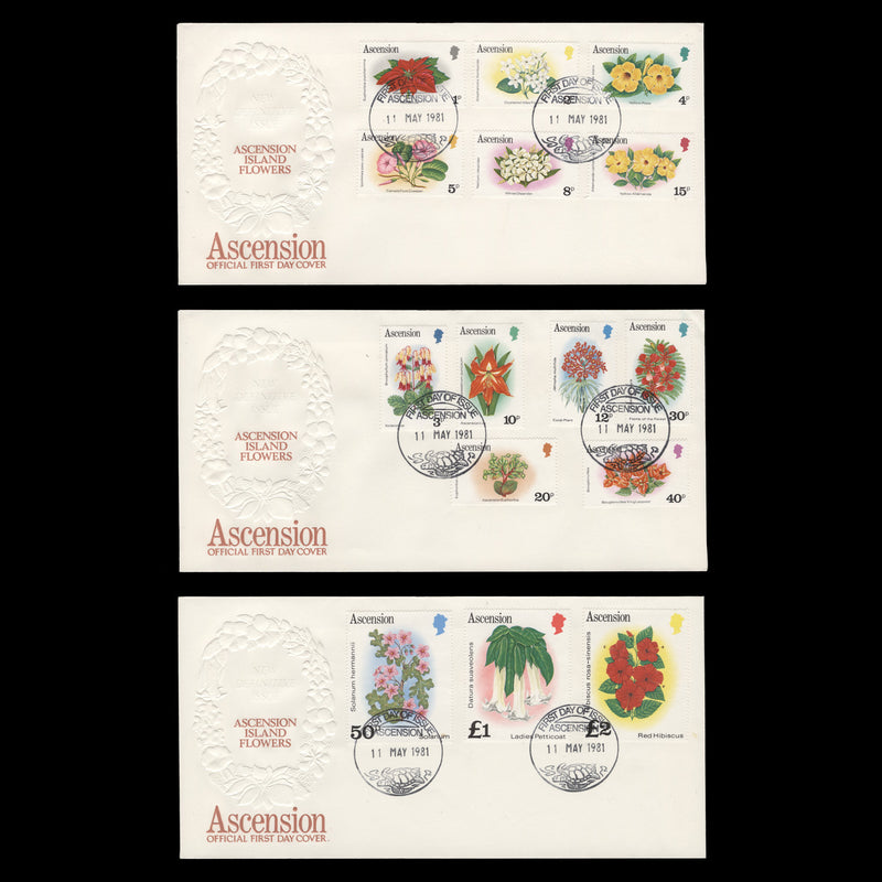 Ascension 1981 Flowers Definitives unaddressed first day covers