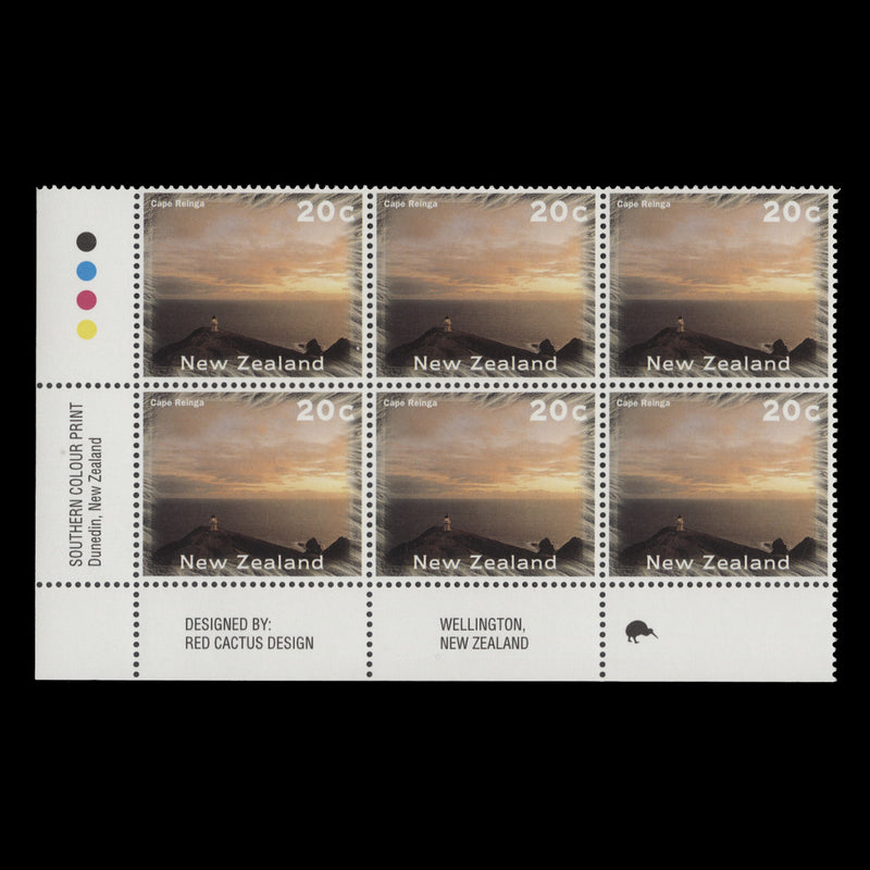 New Zealand 1996 (MNH) 20c Cape Reinga imprint/reprint 1 block