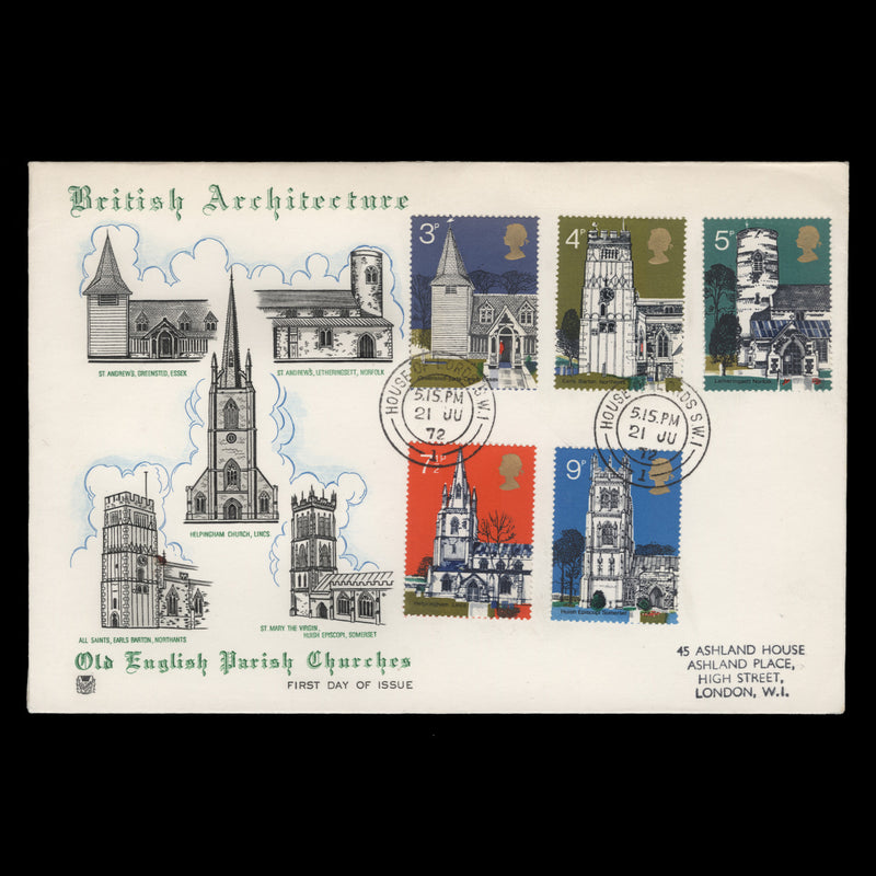 Great Britain 1972 Village Churches first day cover, HOUSE OF LORDS