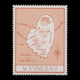 Saint Vincent 1977 (MNH) 40c Map Provisional missing value