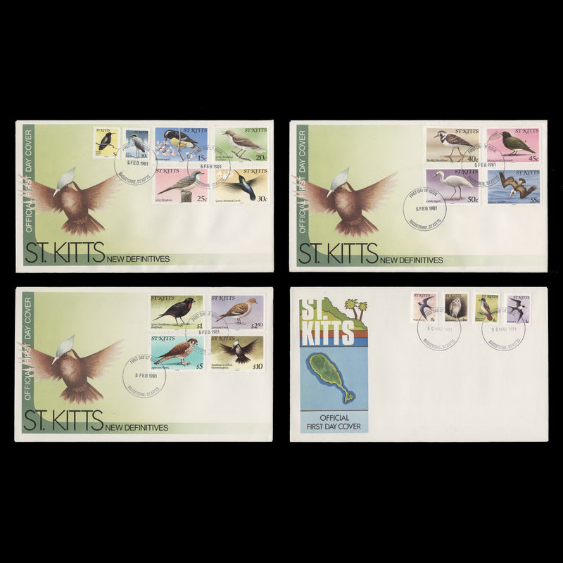 Saint Kitts 1981 Birds first day covers