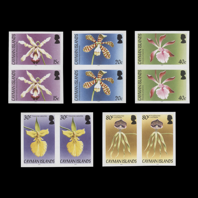 Cayman Islands 2005 Orchids imperf proof pairs