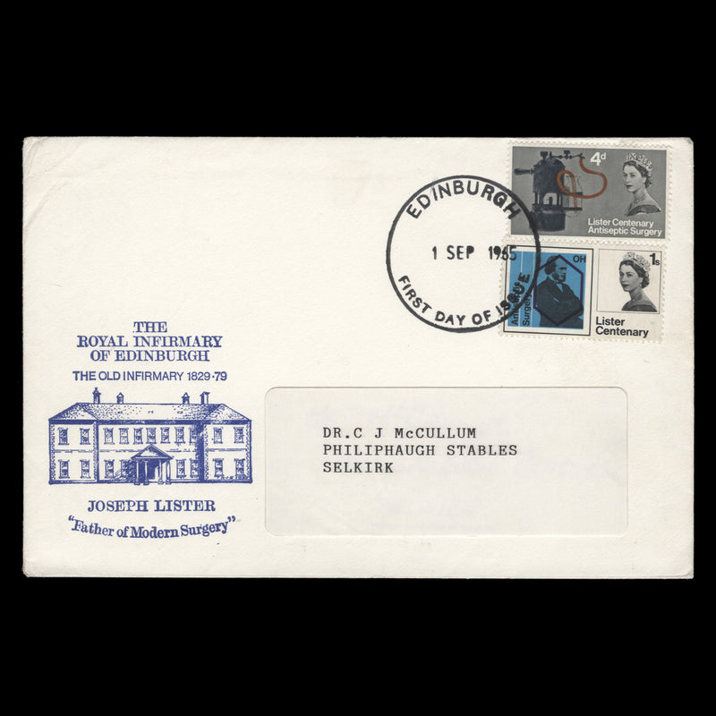 Great Britain 1965 Lister Centenary ordinary first day cover, EDINBURGH