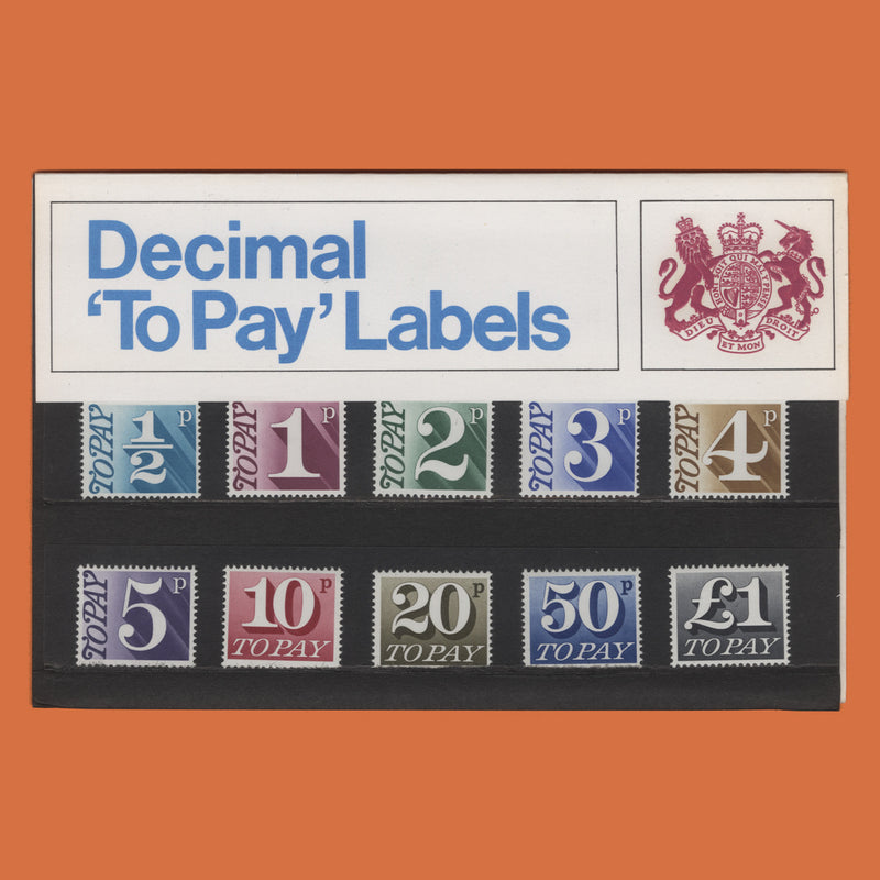 Great Britain 1971 To Pay Labels presentation pack